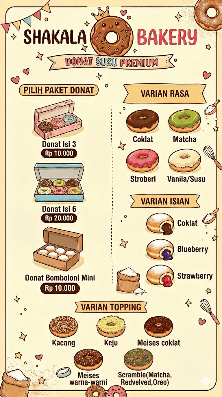 Menu Shakala Bakery